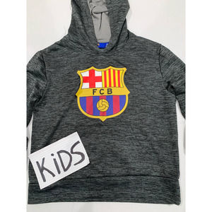 FCB Barcelona Football Soccer Gray Hoodie Long Sleeve FCN Crest Size M